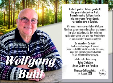Traueranzeige Wolfgang Buhl