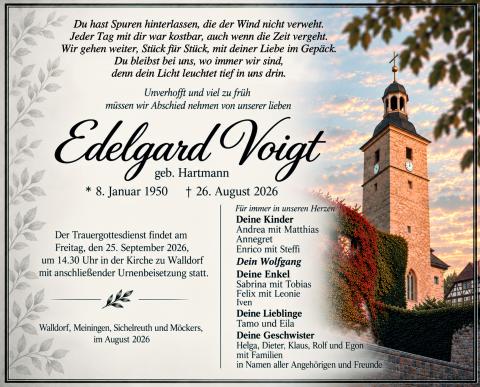 Traueranzeige Edelgard Voigt