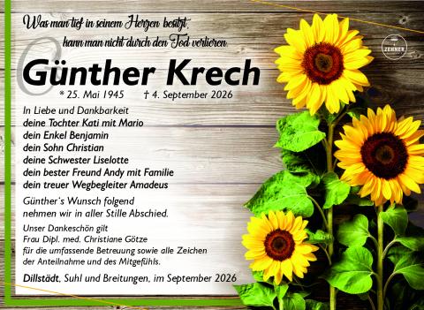 Traueranzeige Günther Krech