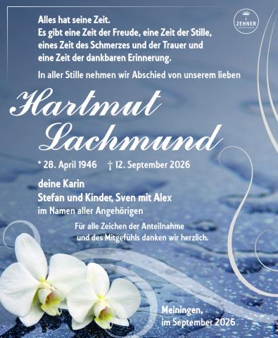 Traueranzeige Hartmut Lachmund