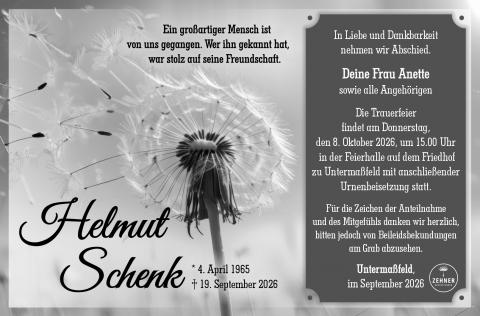 Traueranzeige Helmut Schenk