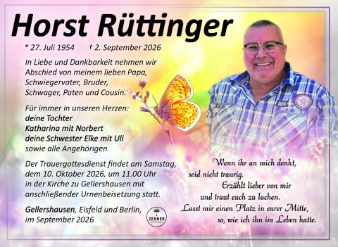 Traueranzeige Horst Rüttinger