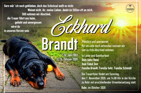 Traueranzeige Eckhard Brandt