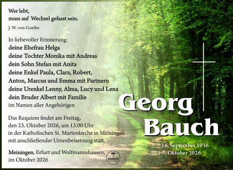 Traueranzeige Georg Bauch