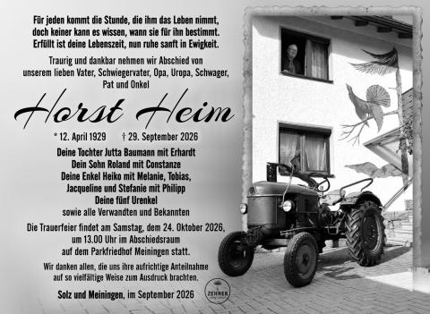 Traueranzeige_Horst Heim