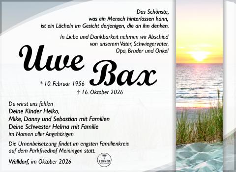 Traueranzeige_Uwe Bax