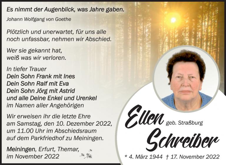 Ellen Schreiber Trauerportal Zehner